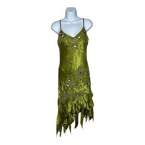 Vintage Sue Wong Nocturne Silk Dress Womens Size 2 Fairy 90s Y2K Asymmetric Hem